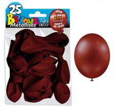 25 ballons metallises chocolat 30 cm 