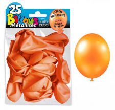 25 ballons metallises corail 30 cm 