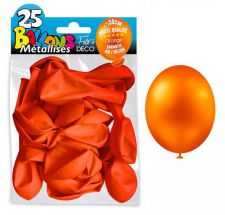 25 ballons metallises orange 30 cm 