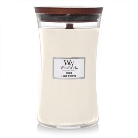 linen large candle woodwick 