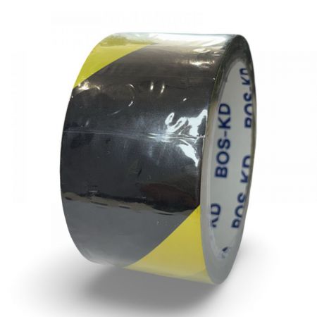 ruban signalisation jaune noir 48mm 50m  