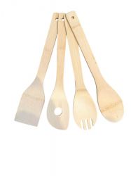 set 4 ustensiles cuisine en bambou 